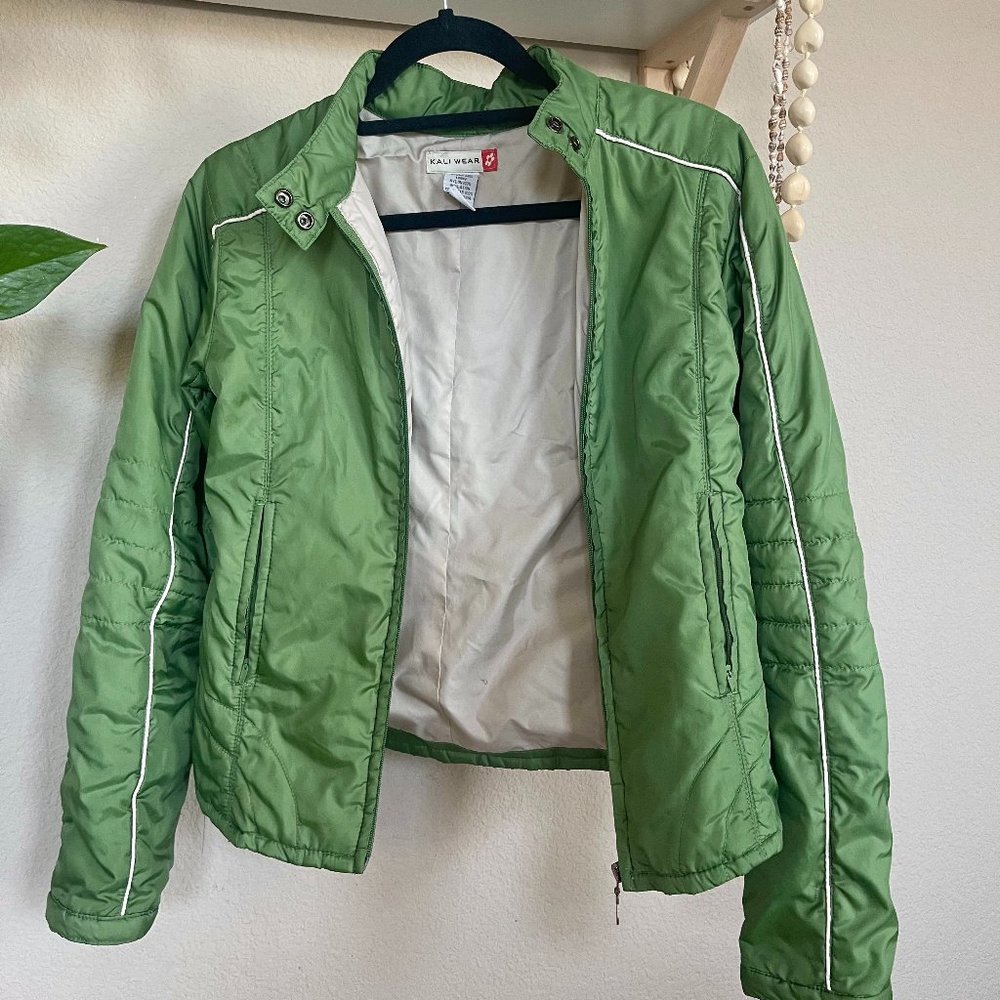 vintage green bomber jacket